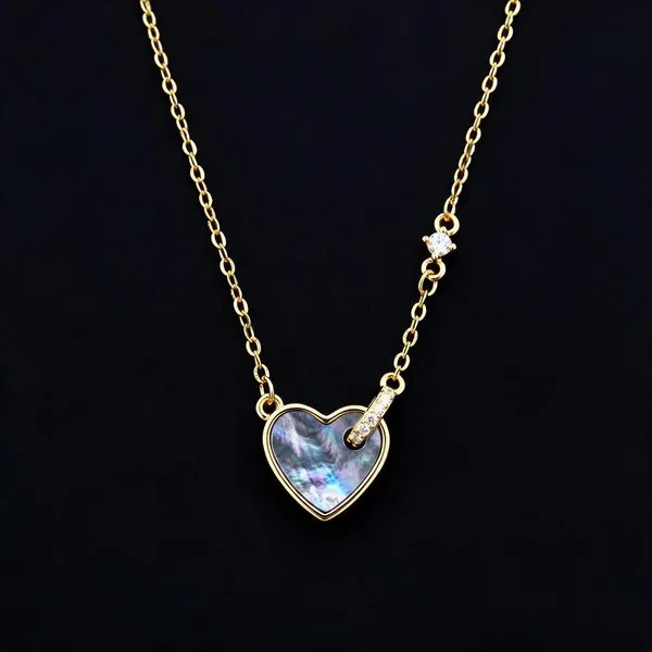 Gold-Tone_Multicolour_Heart_Pendant_Necklace_For_Women