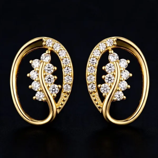 Gold-Tone_Crystal_Oval_Drop_Earrings_For_Women