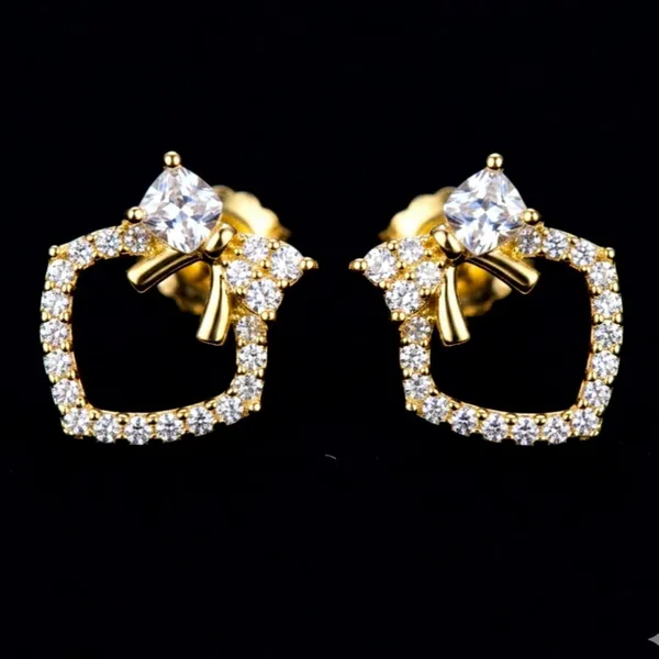 Gold-Tone_Crystal_Bow_Hoop_Earrings_For_Women