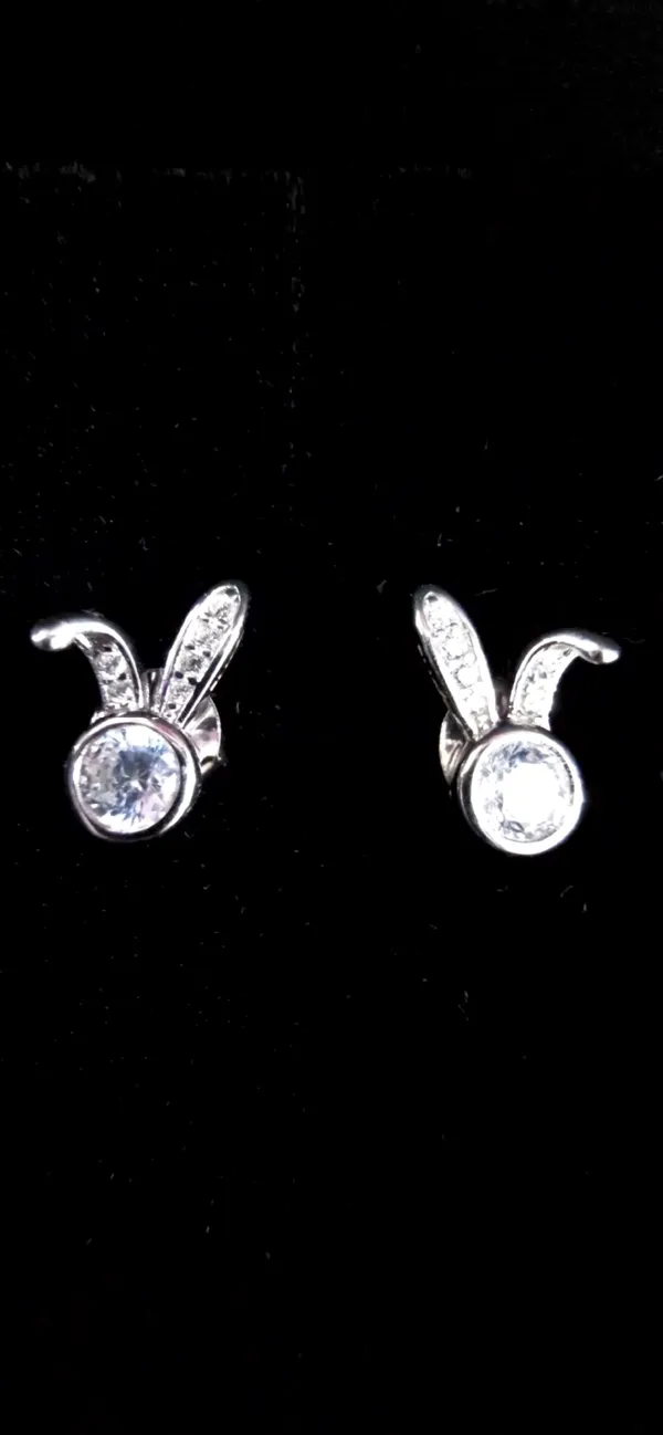 Silver_Rabbit_Ear_Stud_Earrings_For_Women