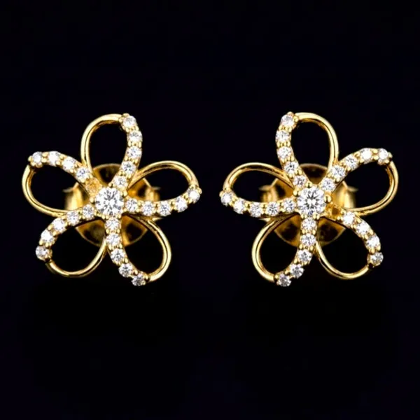 Gold-Tone_Floral_Crystal_Stud_Earrings_For_Women