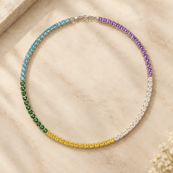 Multicolour_Stone_Linked_Long_Bracelet_For_Women
