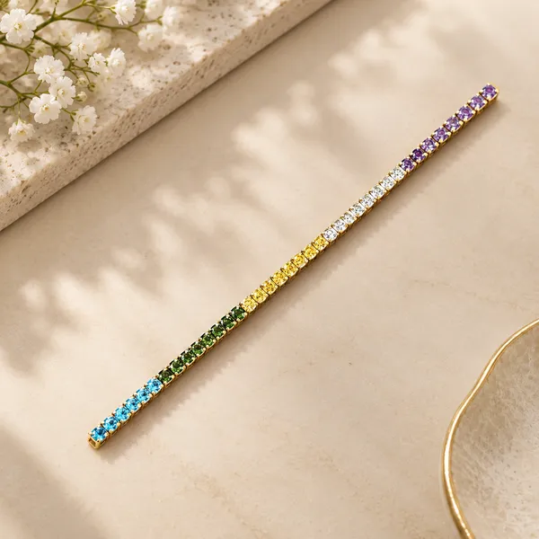 Multicolour_Stone_Linked_Long_Bracelet_For_Women