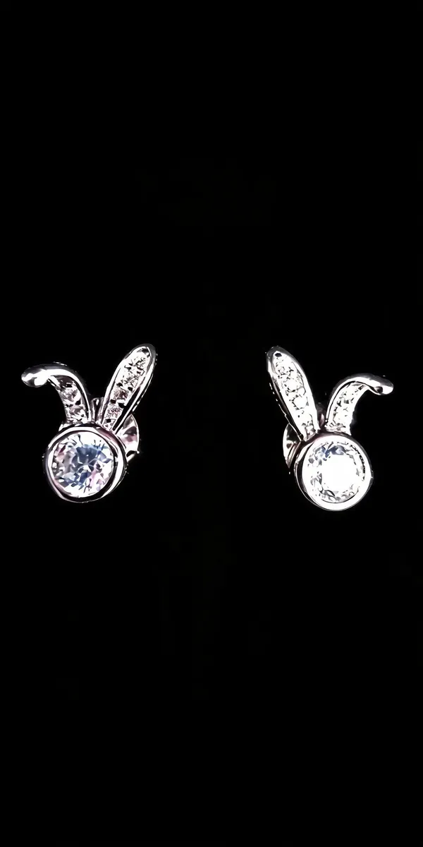 Silver_Rabbit_Ear_Stud_Earrings_For_Women