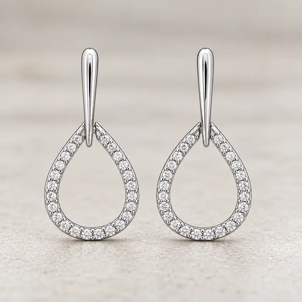 Silver_Textured_Teardrop_Drop_Earrings_For_Women