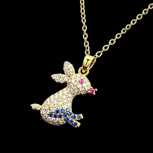 Gold-Tone_Crystal_Rabbit_Pendant_Necklace_For_Women