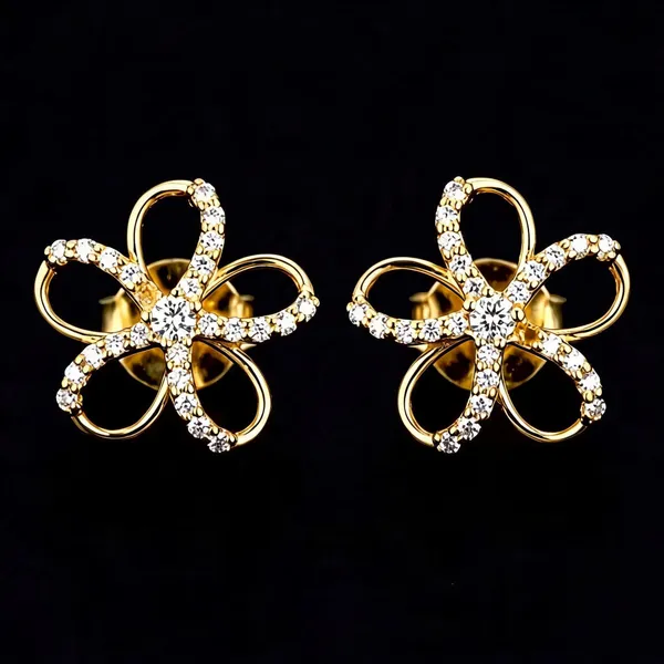 Gold-Tone_Floral_Crystal_Stud_Earrings_For_Women