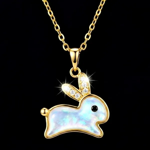 Gold_Iridescent_Rabbit_Pendant_Necklace_For_Women