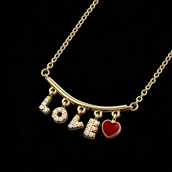 Gold-Tone_Love_Letter_Charm_Pendant_Necklace_For_Women