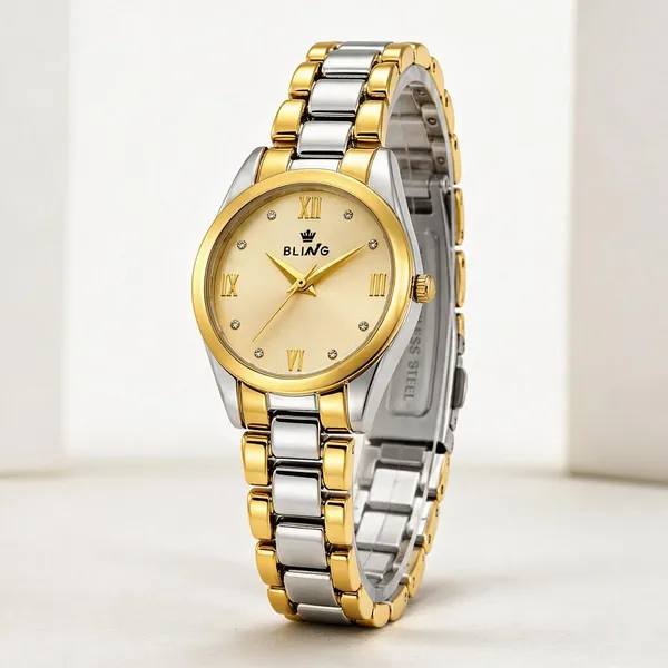 Bling_Royal_Gold_Two_Tone_Brass_32Mm_Roman_Dial_Analog_Watch_For_Women