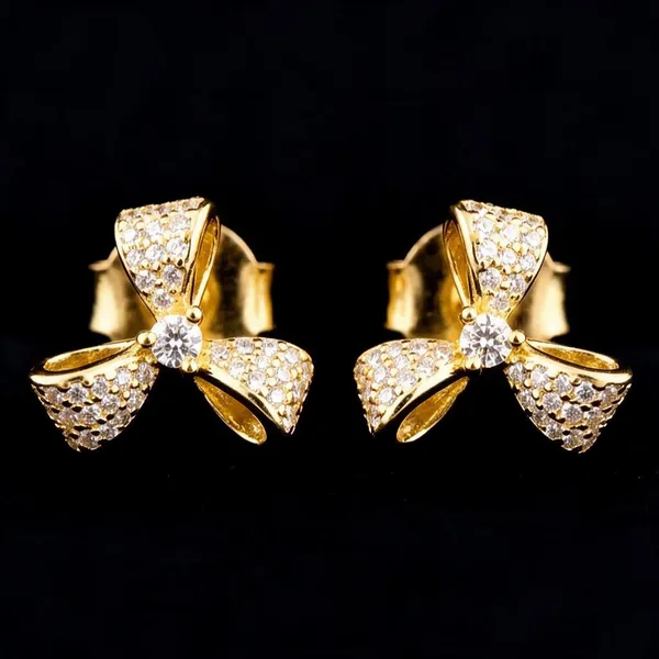 Gold_Stone_Bow_Stud_Earrings_For_Women