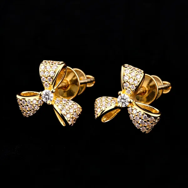 Gold_Stone_Bow_Stud_Earrings_For_Women