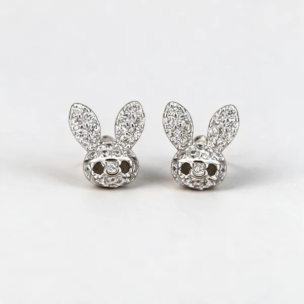 Silver_Crystal_Rabbit_Stud_Earrings_For_Women