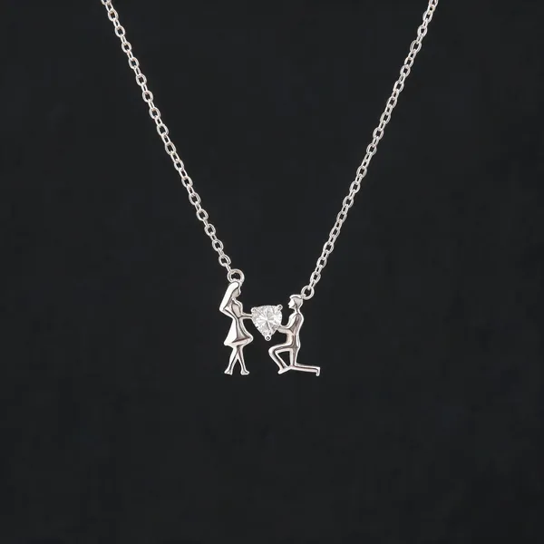 Silver_Couple_Figure_Pendant_Necklace_For_Women