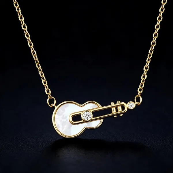 Gold-Tone_Guitar_Pendant_Necklace_For_Women