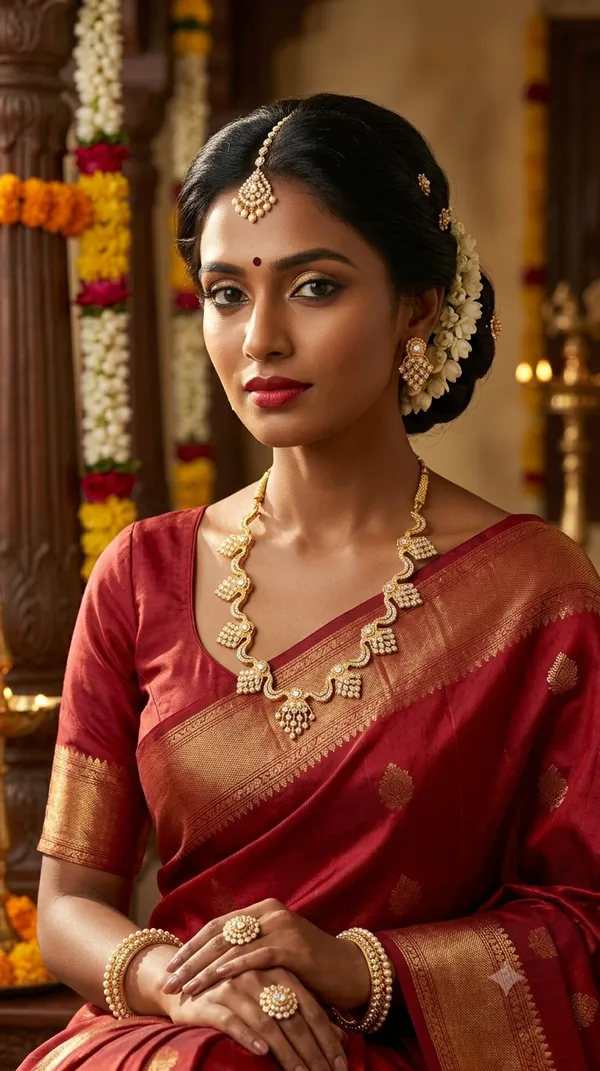 Gold_Alloy_Coordinated_Necklace_And_Earrings_Set_For_Women