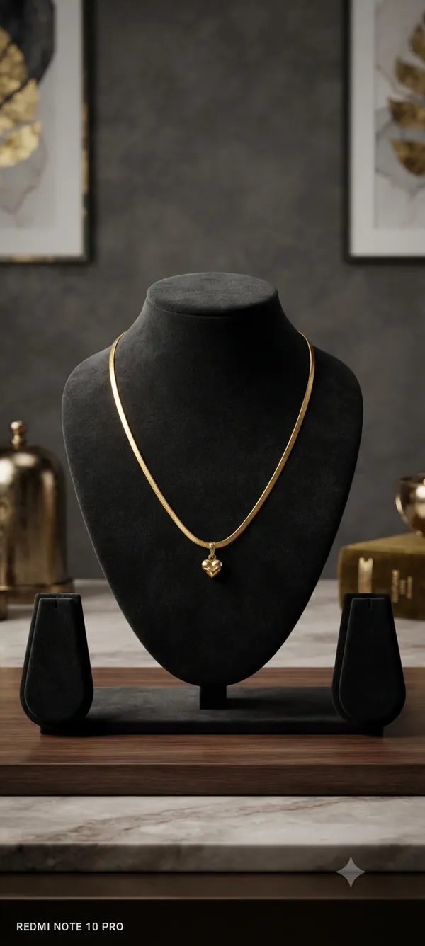 Golden_Heart_Pendant_Snake_Chain