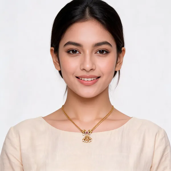 Gold_Alloy_Polished_Necklace_For_Women
