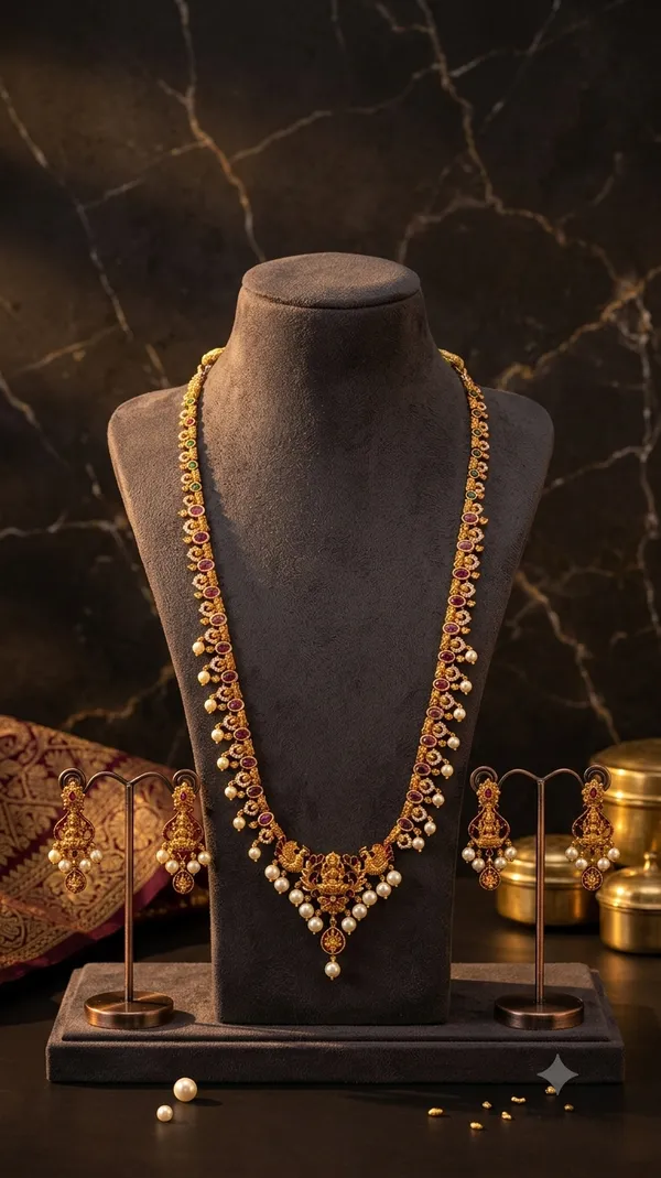 Gold_Alloy_Purple_Stone_Necklace_Set_For_Women
