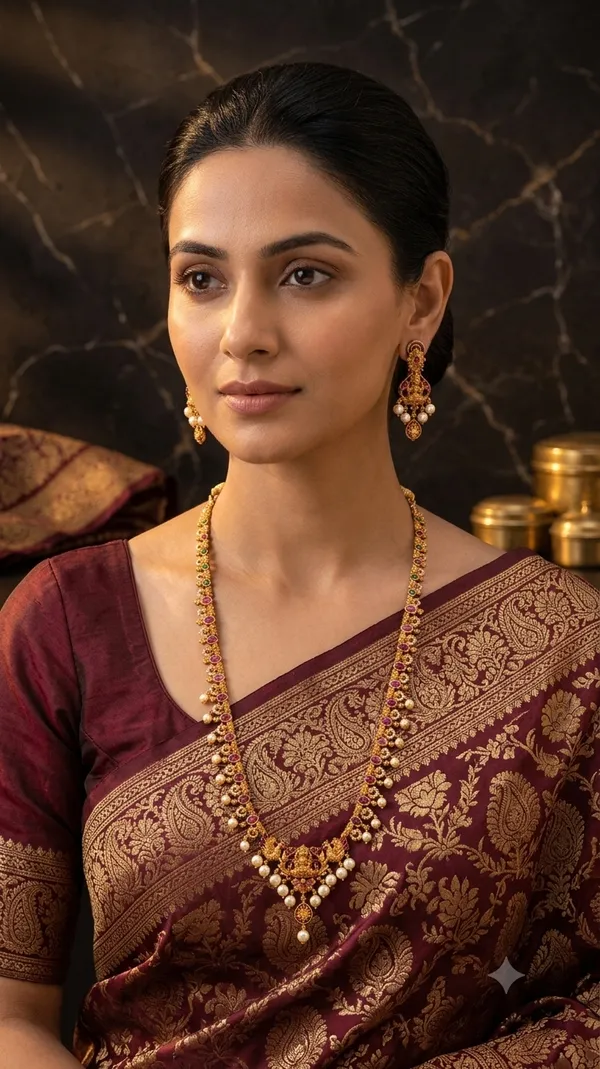 Gold_Alloy_Purple_Stone_Necklace_Set_For_Women