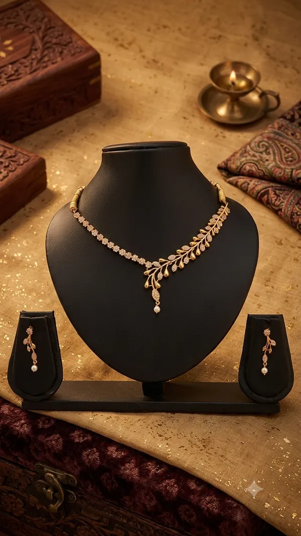 Gold_Alloy_Indian_Necklace_And_Earrings_Set_For_Women