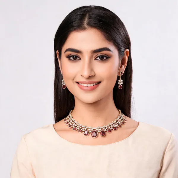 Gold_Alloy_Red_Stone_Necklace_Set_For_Women