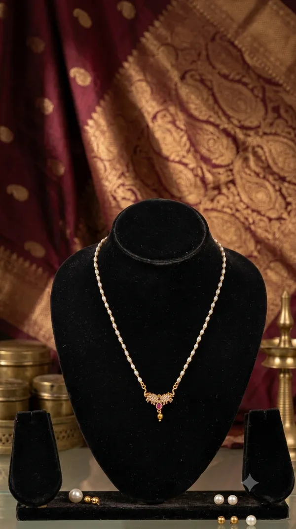 Gold_Alloy_Bead_Pendant_Necklace_For_Women
