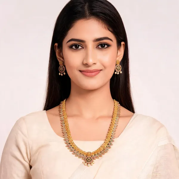 Gold_Alloy_Classic_Necklace_Set_For_Women