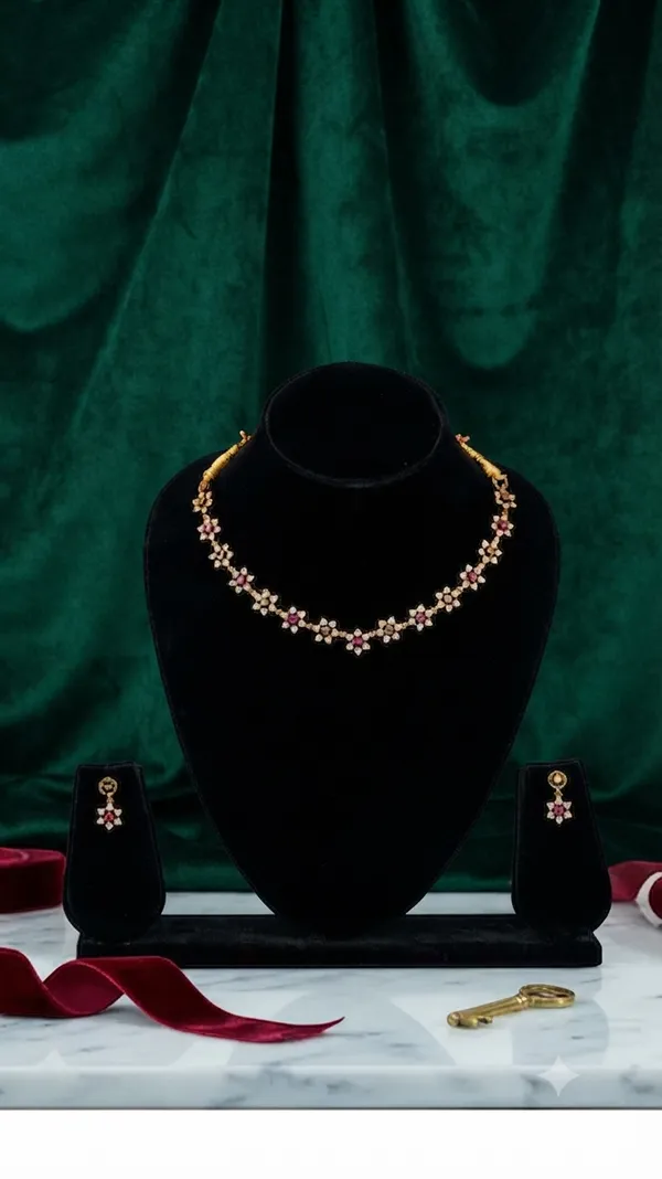Gold_Alloy_Necklace_And_Earrings_Set_For_Women