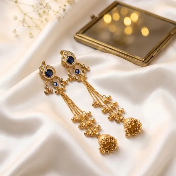 Navy_Blue_Kundan_Long_Gold_Tone_Jhumki