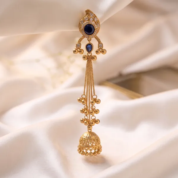 Navy_Blue_Kundan_Long_Gold_Tone_Jhumki