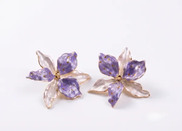 Lavender_White_Dual_Tone_Enamel_Floral_Earrings