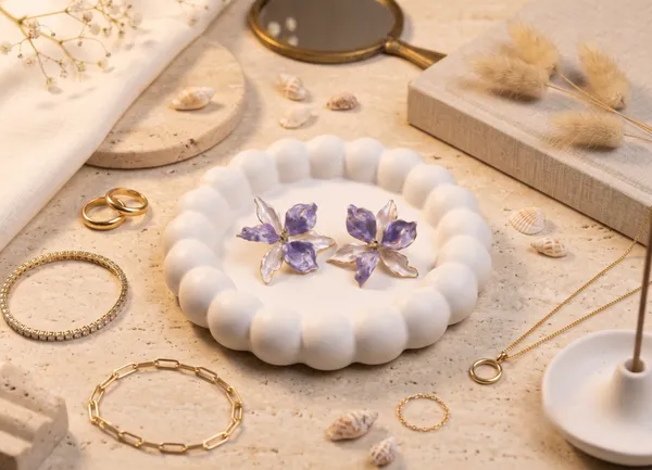 Lavender_White_Dual_Tone_Enamel_Floral_Earrings