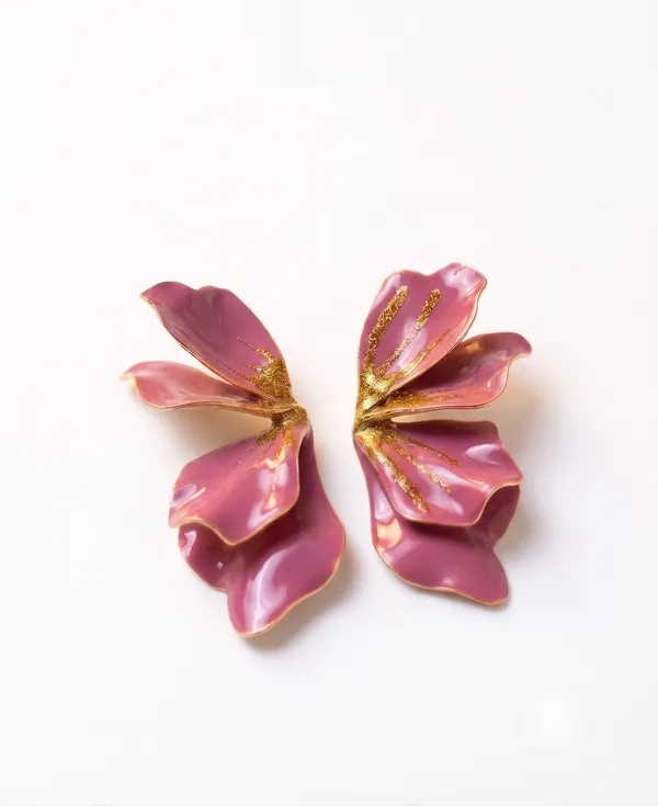 Pink_Glitter_Petal_Statement_Earrings