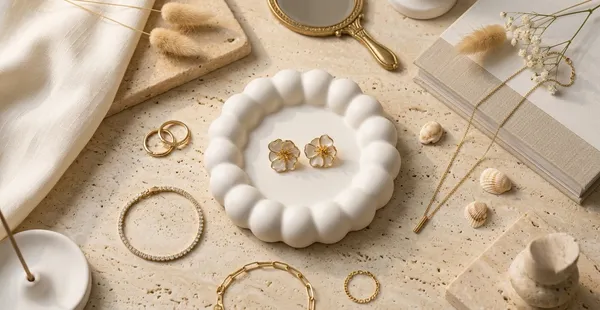White_Glossy_Ivory_Enamel_Floral_Earrings
