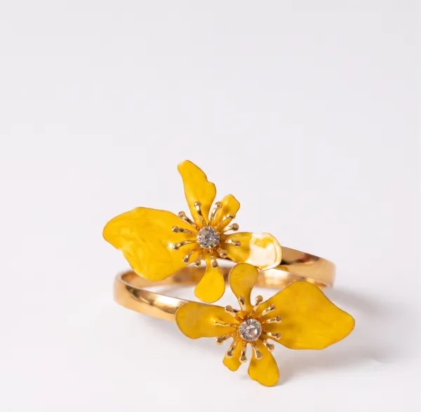 Yellow_Flower_Enamel_Arm_Cuff_Bracelet