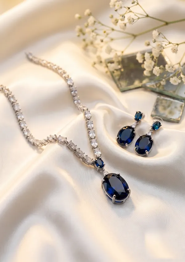 Sapphire_Blue_Pendant_Cz_Choker_Set