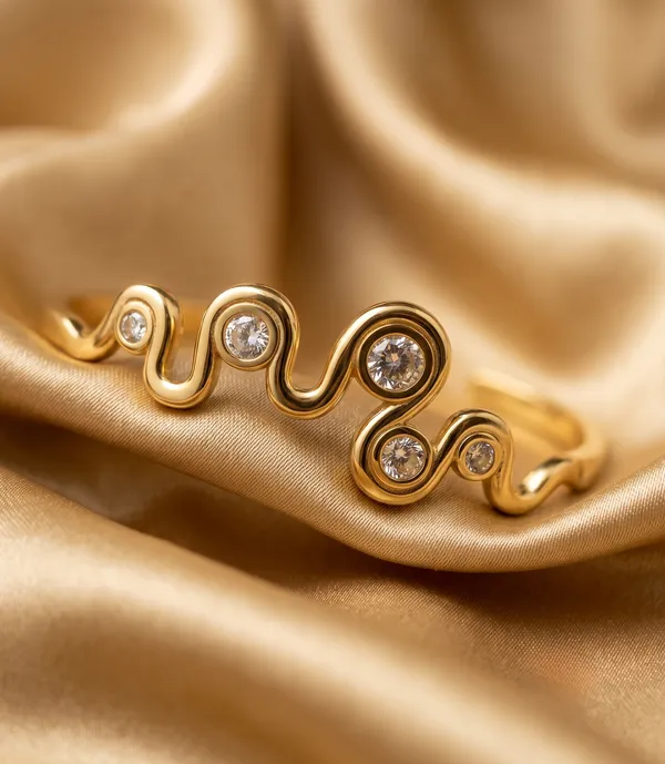 Wavy_Diamond_Cz_Gold_Bangle