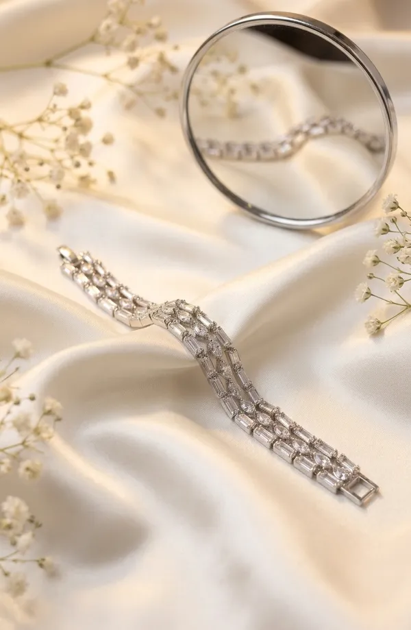 Silver_3_Layer_Cz_Tennis_Bracelet