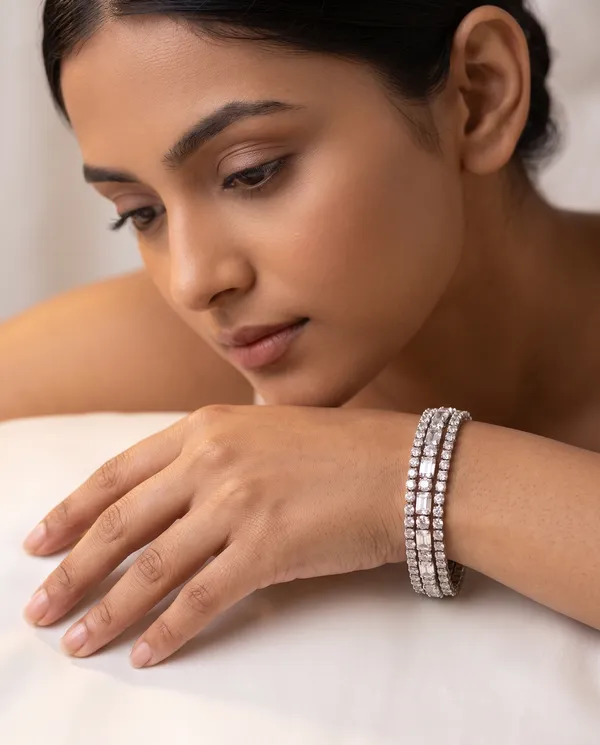 Silver_3_Layer_Baguette_Cz_Tennis_Bracelet