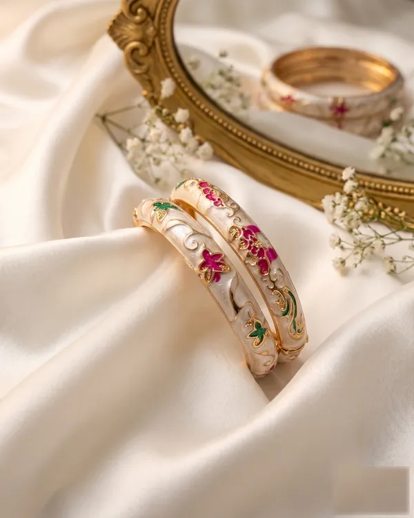 Ivory_Meenakari_Bangle