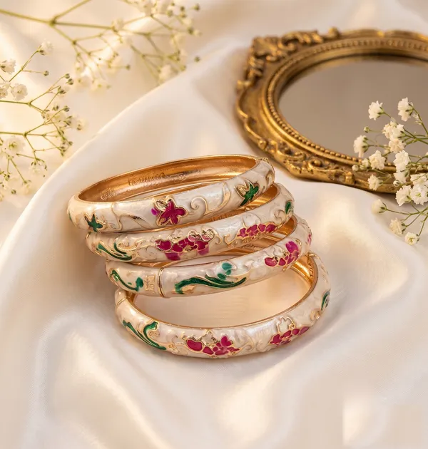 Ivory_Meenakari_Bangle