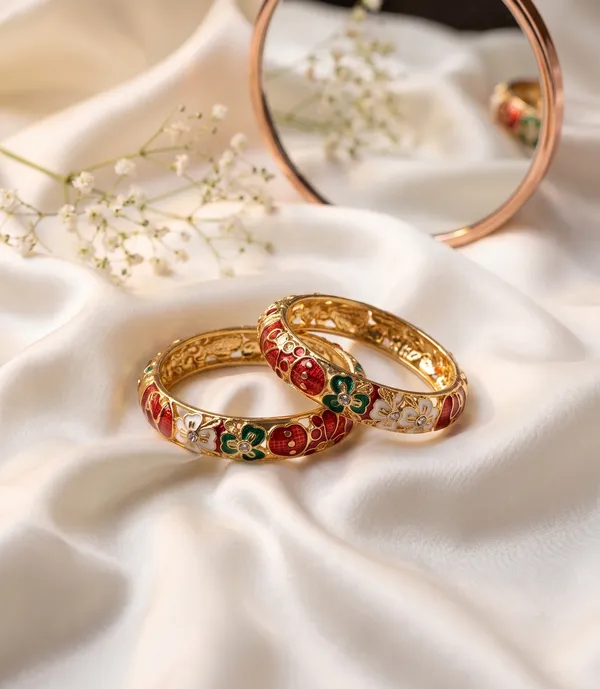 Maroon_Thick_Meenakari_Kada