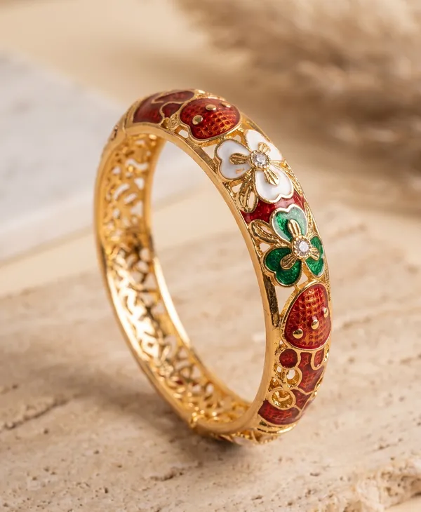 Maroon_Thick_Meenakari_Kada