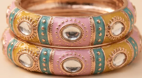 Pink_Teal_Thick_Meenakari_Kada