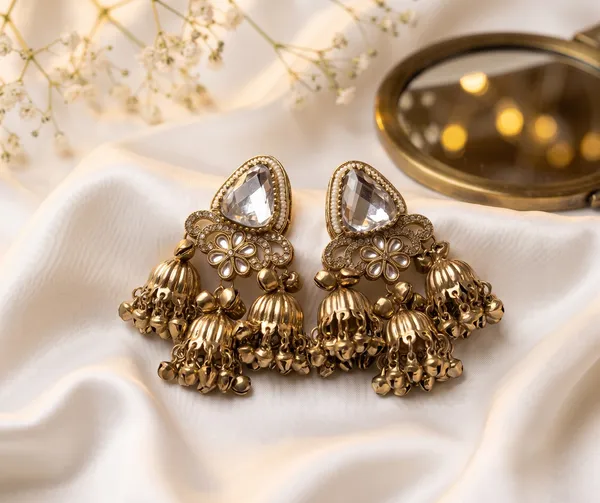 Crystal_Clear_3_Tier_Antique_Gold_Jhumki
