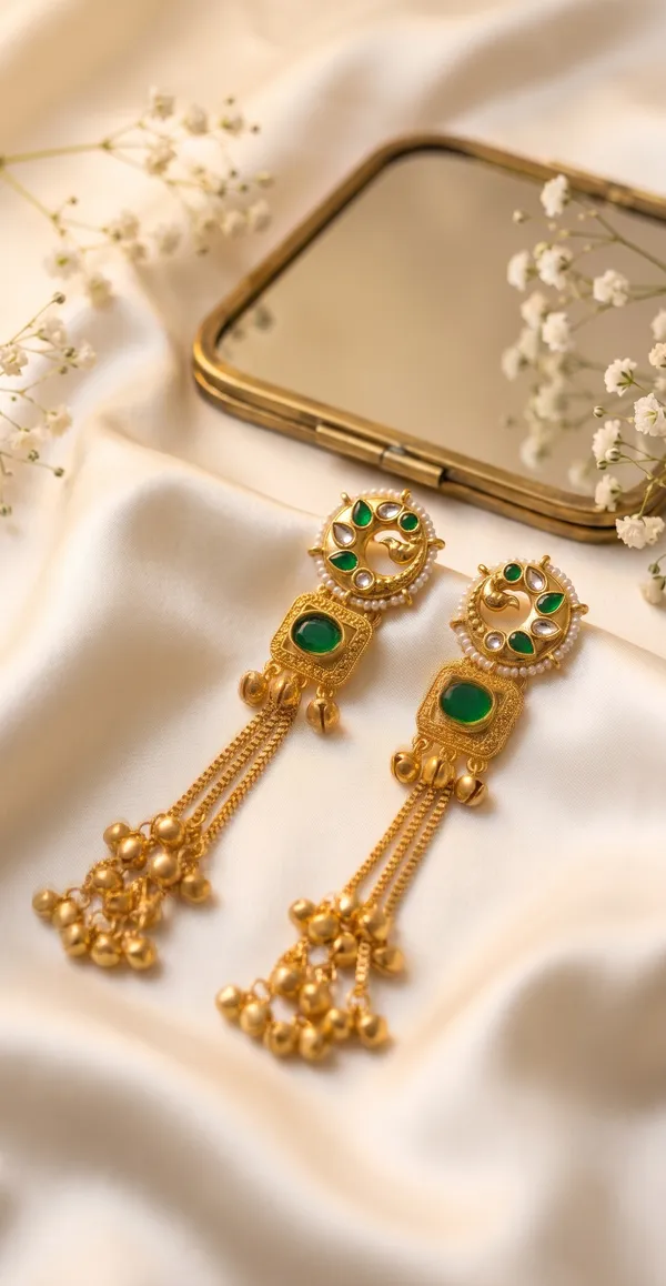 Green_Kundan_Long_Gold_Tone_Jhumki