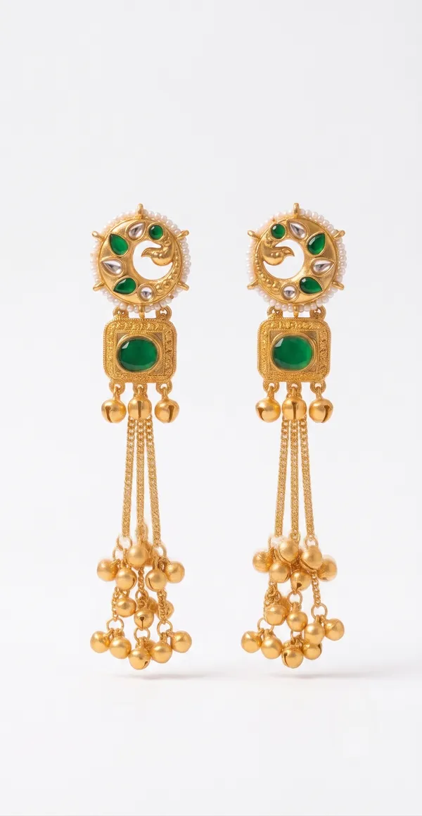 Green_Kundan_Long_Gold_Tone_Jhumki