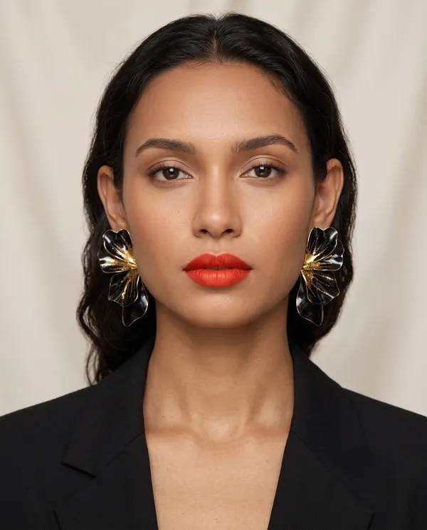 Black_Glitter_Petal_Statement_Earrings