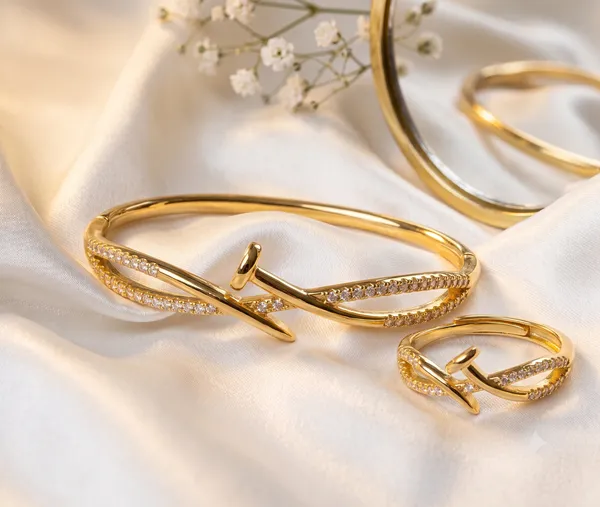 Gold_Cz_Cuff_Ring_Combo_Set